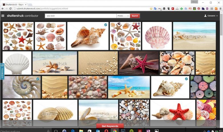 Keyword suggestions di Shutterstock