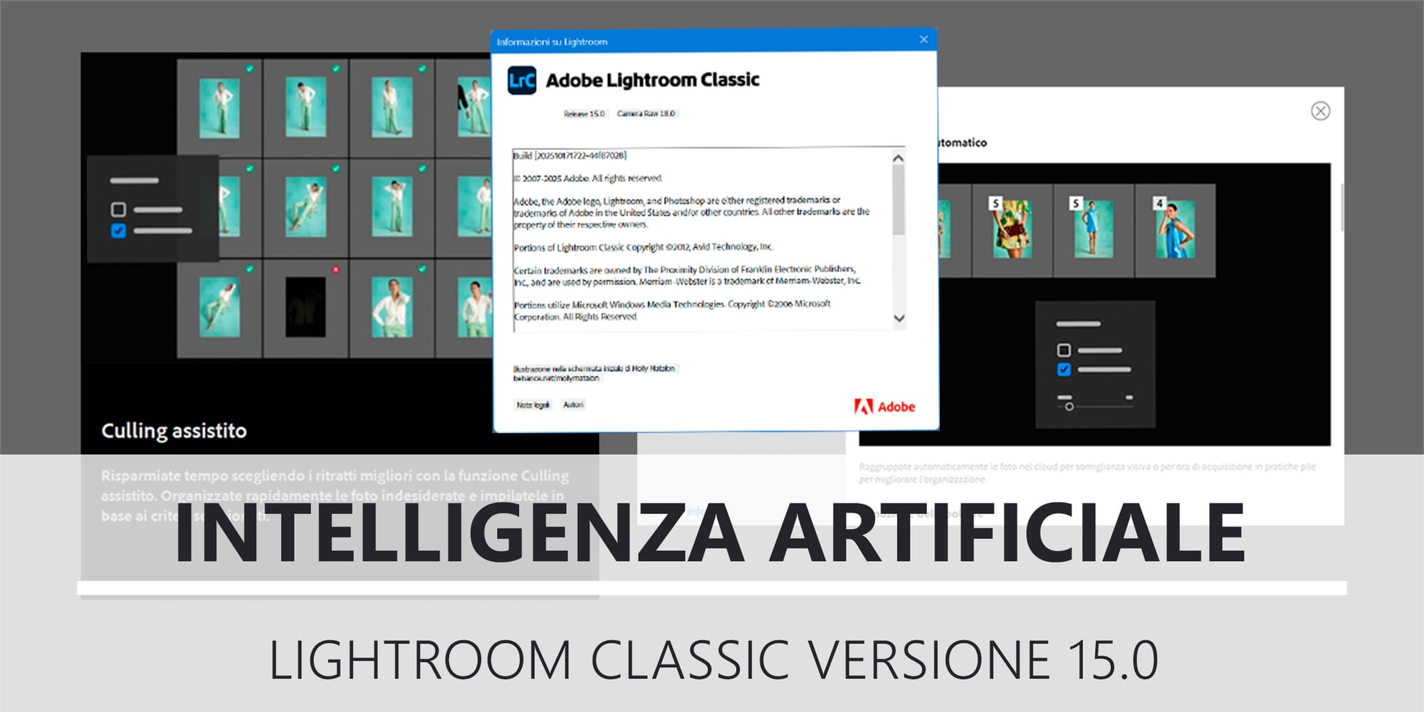 Adobe, con la versione 15.0 di Lightroom Classic, ha introdotto ulteriori funzionalità basate sull’Intelligenza Artificiale