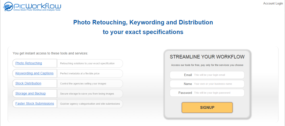 PicWorkflow, strumento web per il fotografo microstock