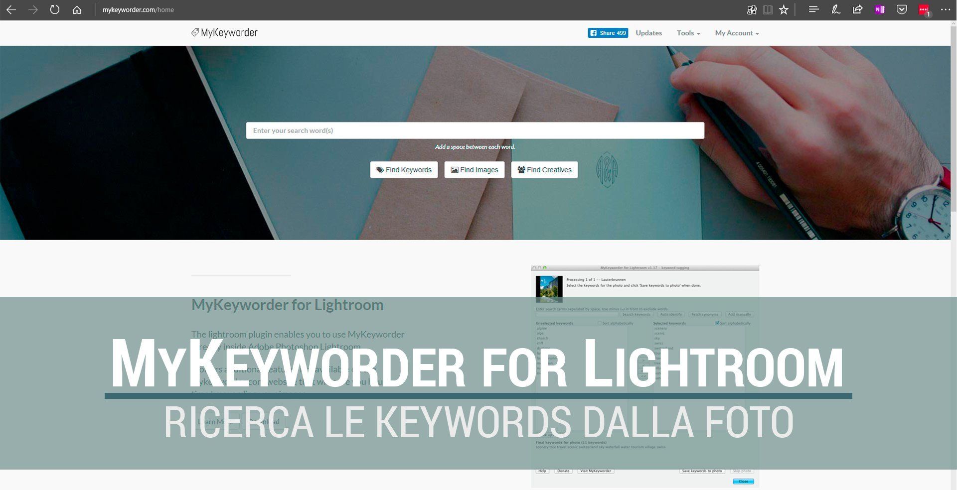 MyKeyworder: ricerca keywords dal contenuto visivo della foto