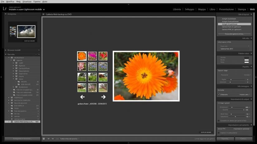 Creare una galleria web con Lightroom