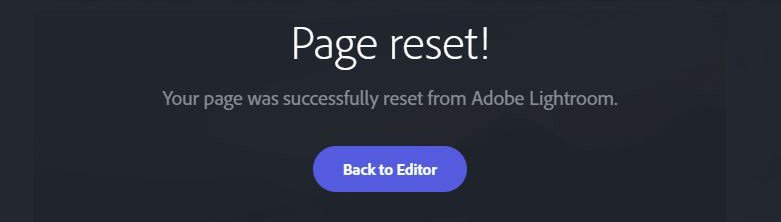 adobe portfolio page reset