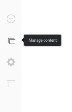 adobe portfolio toolbar manage content