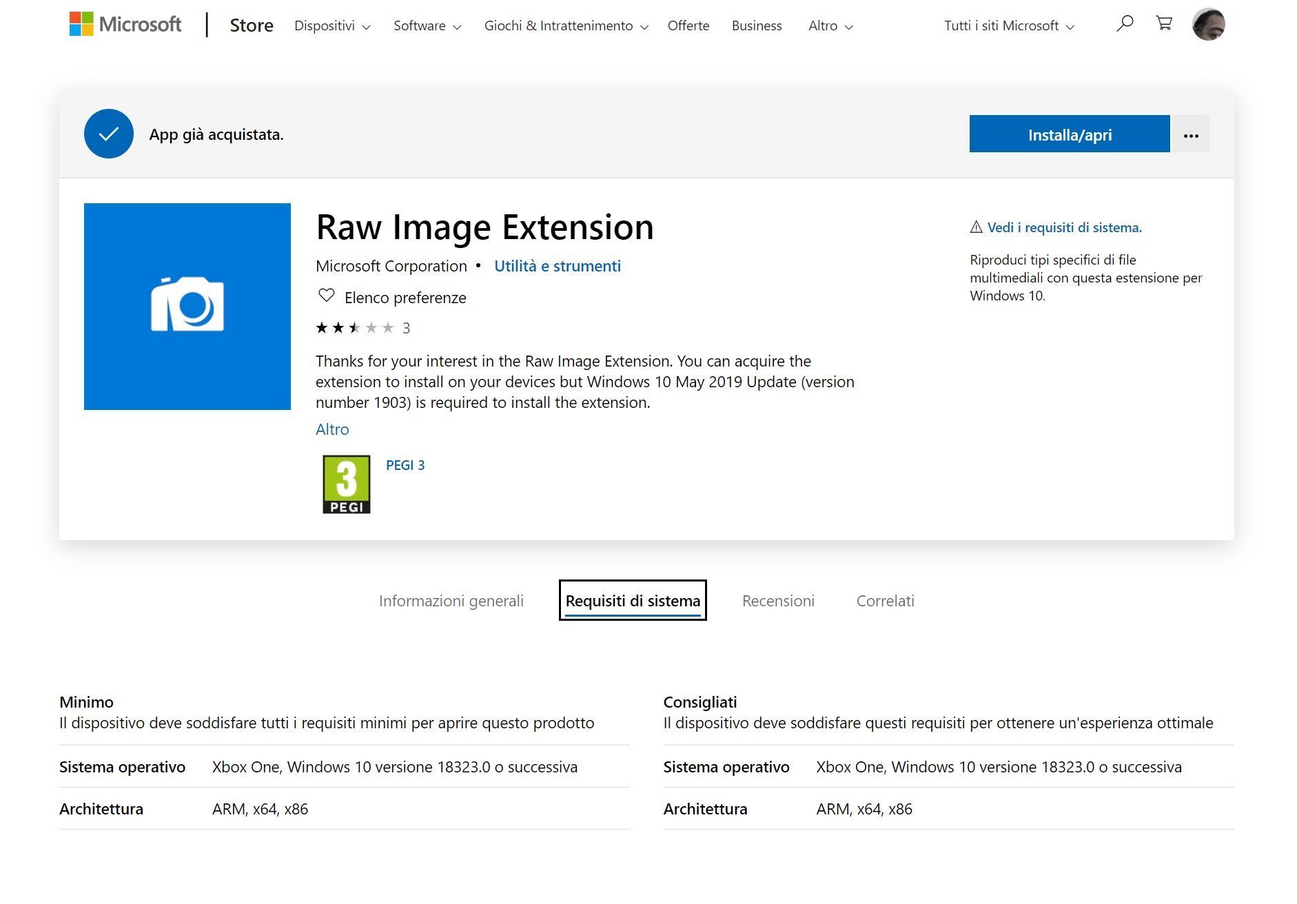 Microsoft Store - Raw Image Extension