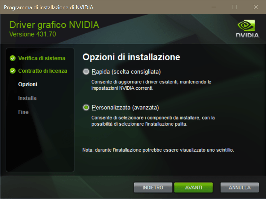 NVIDIA-Installa-Driver-Studio-Personalizzata