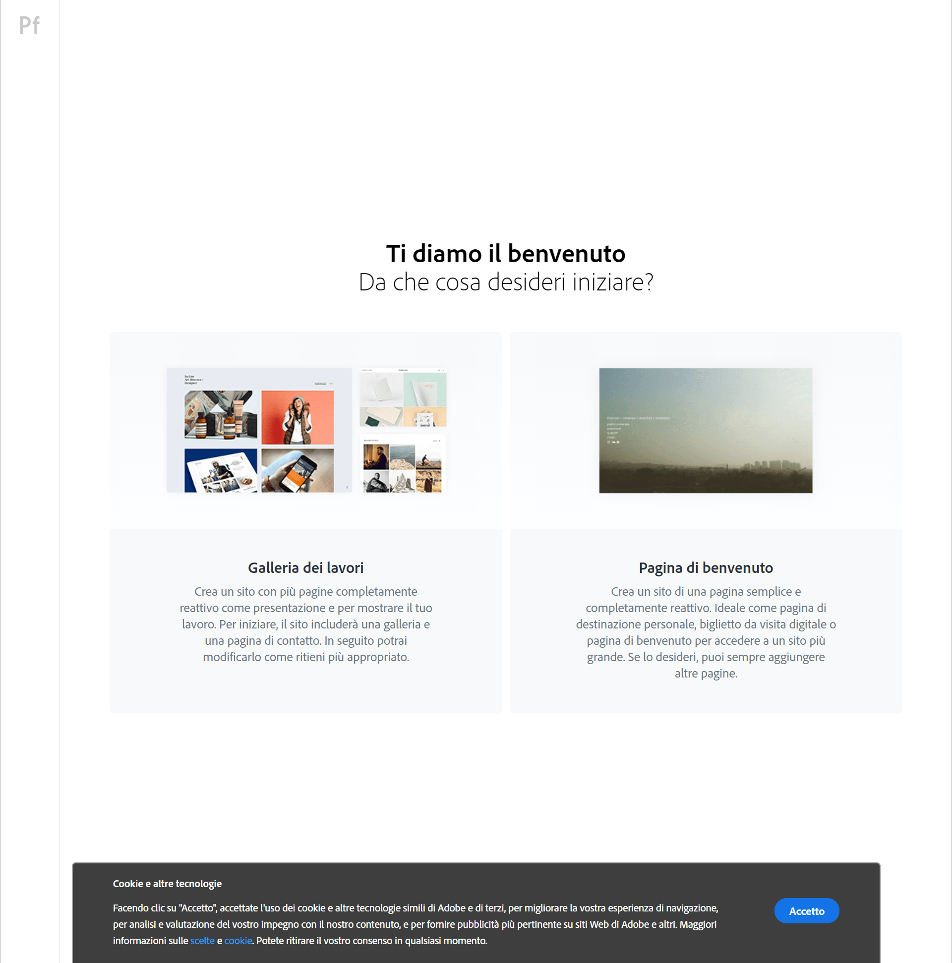 Adobe Portfolio - Ti diamo il benvenuto